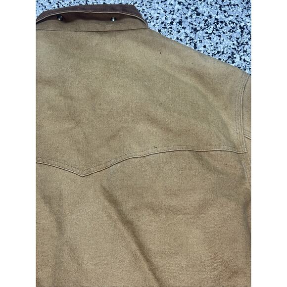 Vintage Carhartt Santa Fe Jacket Duck Red Quilt Lined With Hood J13 BRN 2XL USA - Picture 11 of 16